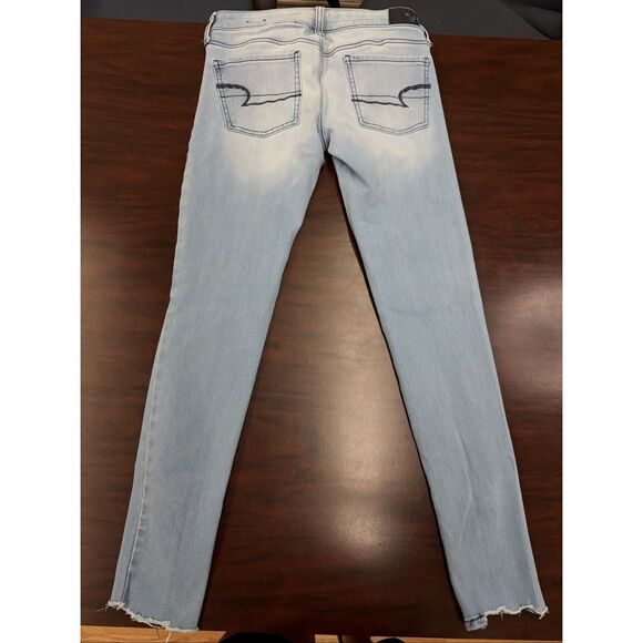 American Eagle 360 Super Stretch Super Soft X4 Super Low Jeggings Size 6 - Picture 3 of 10